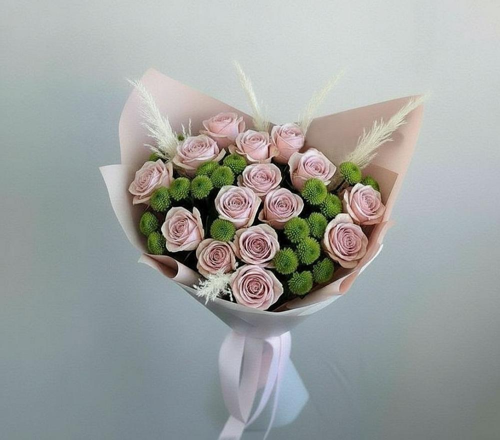 Букет цветов из: Розы и Хризантемы в Сергиевское