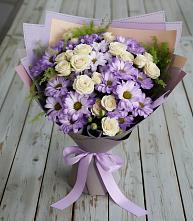 Букет цветов из:  Хризантемы и Розы в Сергиевское